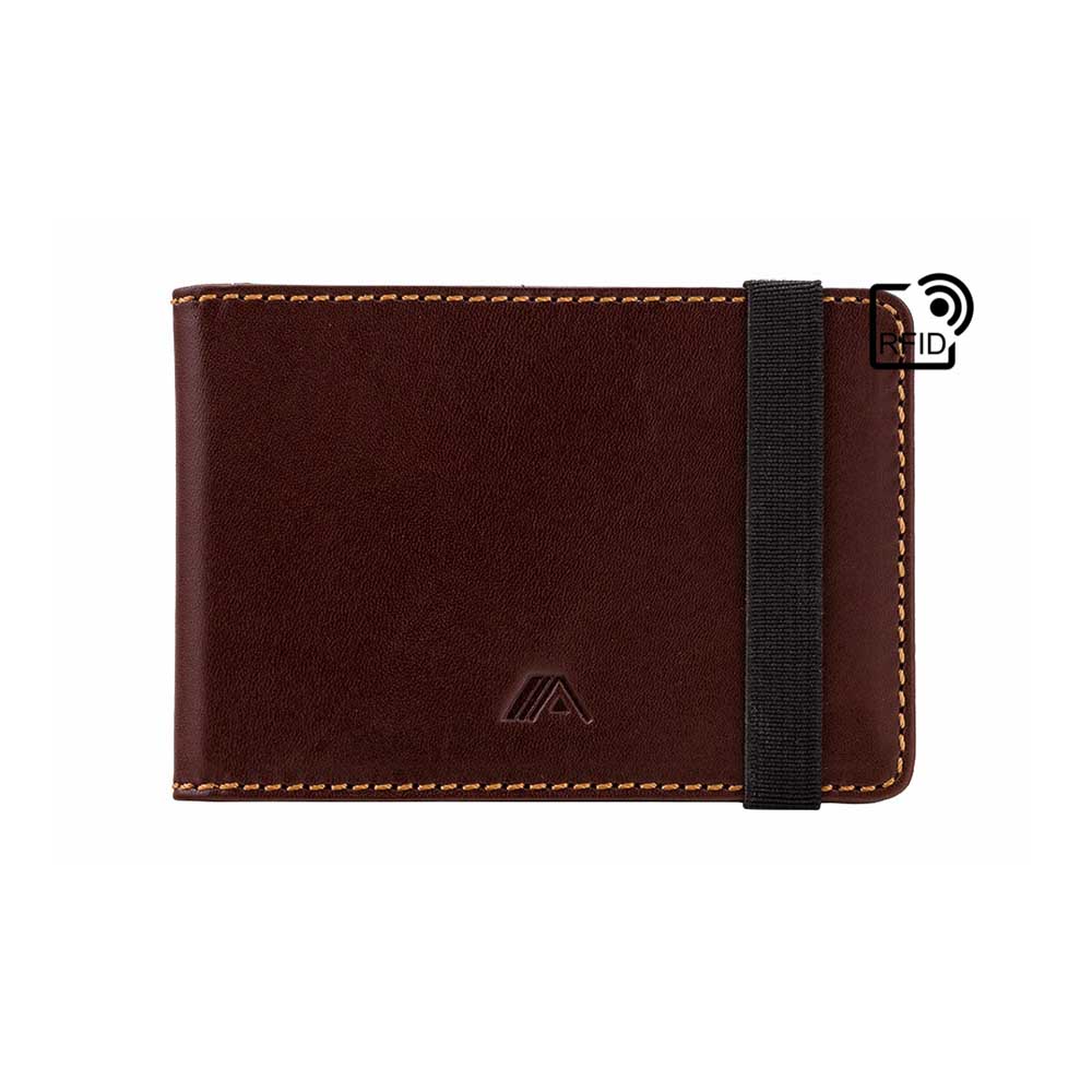 Leather Bifold Wallet A-Slim Kihaku Brown